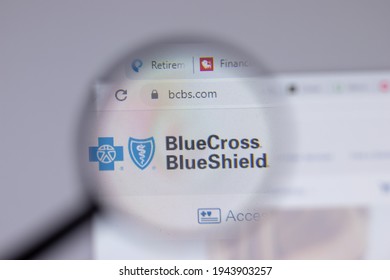 New York, USA - 18 March 2021: Blue Cross Blue Shield Association Company Logo Icon On Website, Illustrative Editorial