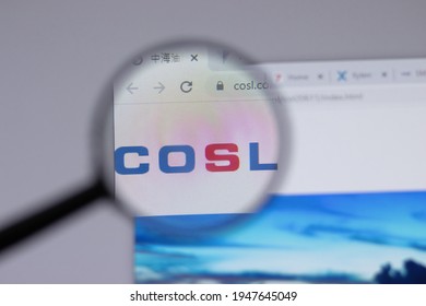 New York, USA - 18 March 2021: China Oilfield Services COSL Company Logo Icon On Website, Illustrative Editorial