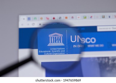 New York, USA - 18 March 2021: UNESCO Company Logo Icon On Website, Illustrative Editorial