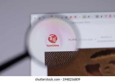 New York, USA - 18 March 2021: Yum China Company Logo Icon On Website, Illustrative Editorial