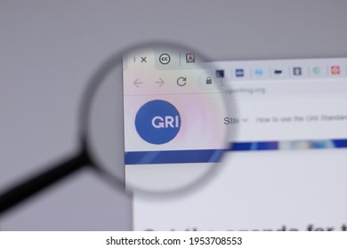 New York, USA - 18 March 2021: Global Reporting Initiative GRI Company Logo Icon On Website, Illustrative Editorial