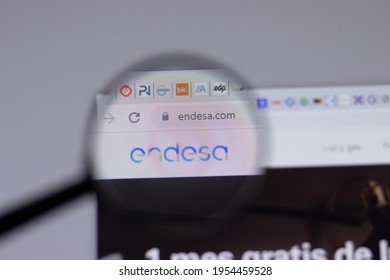 New York, USA - 18 March 2021: Endesa Company Logo Icon On Website, Illustrative Editorial