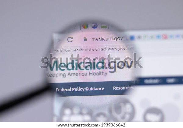 New York, USA - 18 March\
2021: Medicaid.gov company logo icon on website, Illustrative\
Editorial