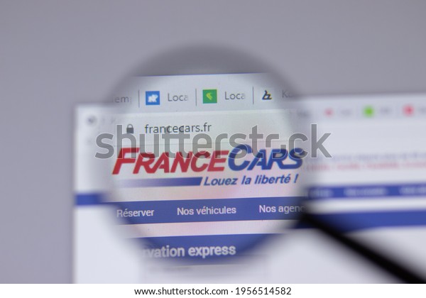 New York, USA - 18 March\
2021: France Cars company logo icon on website, Illustrative\
Editorial