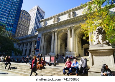 New York, USA - 23 October 2017: NYC Public Library