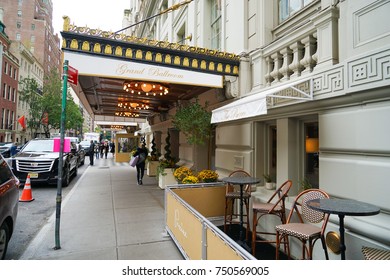 NEW YORK, USA. 25 OCTOBER 2017. Exterior Of The Pierre, An Iconic Taj Hotel