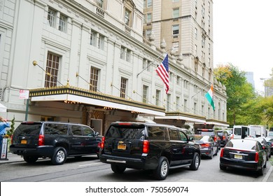 NEW YORK, USA. 25 OCTOBER 2017. Exterior Of The Pierre, An Iconic Taj Hotel