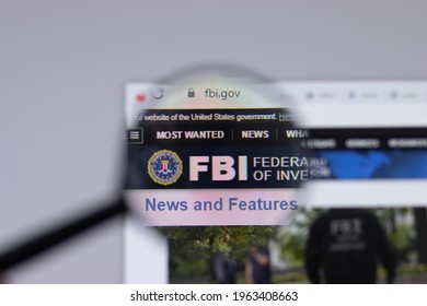 New York, USA - 26 April 2021: Federal Bureau of Investigation FBI logo close-up on website page, Illustrative Editorial