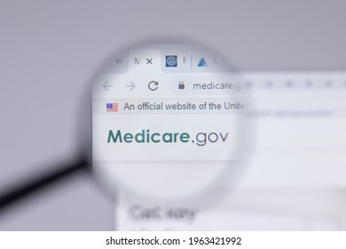 New York, USA - 26 April 2021: Medicare Logo Close-up On Website Page, Illustrative Editorial