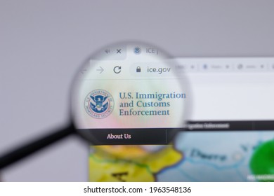 New York, USA - 26 April 2021: US Immigration And Customs Enforcement Logo Close-up On Website Page, Illustrative Editorial