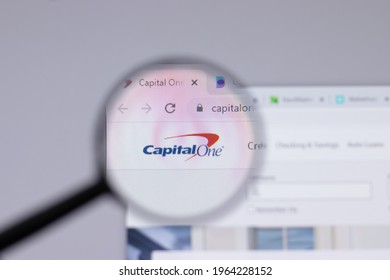 New York, USA - 26 April 2021: Capital One Logo Close-up On Website Page, Illustrative Editorial