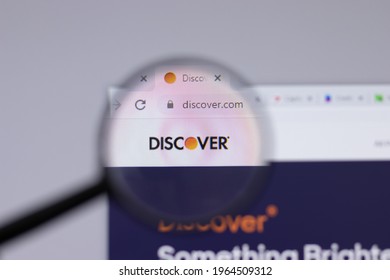 New York, USA - 26 April 2021: Discover Card Logo Close-up On Website Page, Illustrative Editorial.