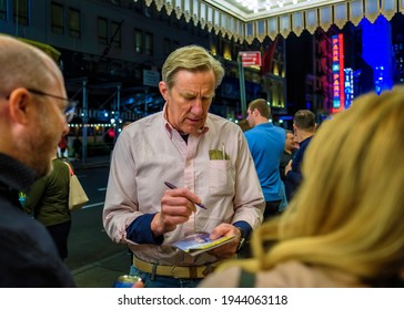 New York USA 26th May 2019 Nick Wyman Signing Autographs Outside Belasco Theatre Broadway New York