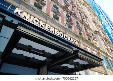 NEW YORK, USA. 28 OCTOBER 2017.Exterior Of The The Knickerbocker Hotel ?
