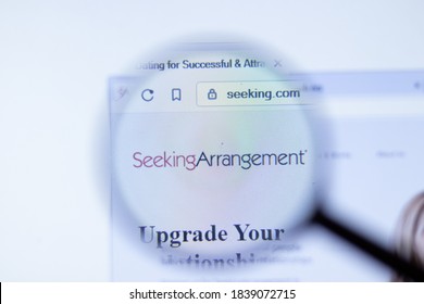 New York, USA - 29 September 2020: SeekingArrangement seeking.com company website with logo close up, Illustrative Editorial.