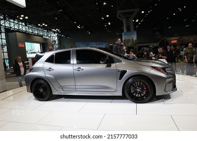 New York, New York, USA - April 23, 2022: 2023 Toyota GR Corolla at the New York Auto Show