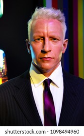 New York, USA - April 30, 2018: Anderson Cooper in Madame Tussauds of New York