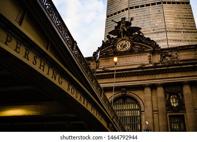 New York/ USA - August 2 2017: Grand Central Station In New York, The Outside Facade And Interior.