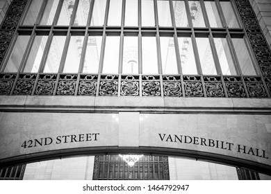 New York/ USA - August 2 2017: Grand Central Station In New York, The Outside Facade And Interior.