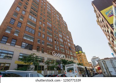 New York, USA - August 20, 2018: Google Office Building At 75 Ninth Avenue In New York City