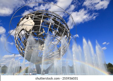 New York, USA - August 4, 2013: The Unisphere In Queens, New York. A Theme Symbol Of The 1964 World's Fair, Dedicated To 