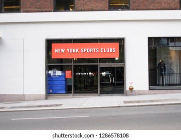 New York, New York, USA - January 12, 2019: New York Sports Clubs Health Club On  Madison Avenue. Exterior View.