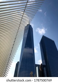 New York, New York/ USA July 30,2020. Occulus And World Trade Center View.