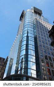 NEW YORK, USA - JULY 5, 2013: 4 Times Square Building (also Known As One Five One) In New York. It Is Owned By New York City Economic Development Corporation.