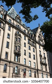 NEW YORK, USA - JULY 6, 2013: The Dakota building in New York. It is a residential co-operative in Upper West Side, famous as John Lennon's murder location.