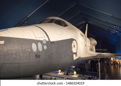 New York, USA - June 11th 2019: Space Shuttle Orbiter Enterprise At Intrepid Sea, Air And Space Museum