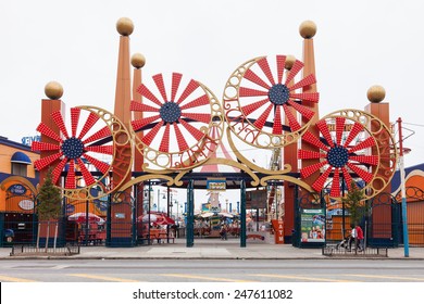 NEW YORK, USA - JUNE 12, 2014: Coney Island's Fairground Attraction. Coney Island Luna Park Has Every Year About 450,000 Visitors With Over 1.7 Million Rides.