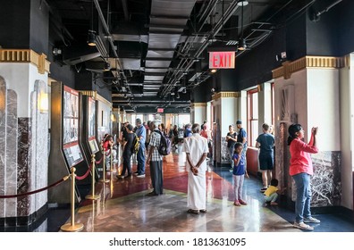 New York, USA; June 21, 2017: Views Of The Interior Of The Empire State Building While Being Visited By Tourists