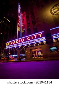 NEW YORK, USA - JUNE 28th 2014: Radio City Music Hall In Rockefeller Center Is Home Of The Rockettes And The Famous Christmas Spectacular