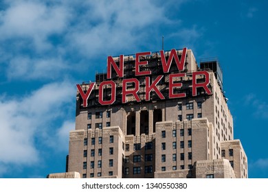 New York, USA - March 12, 2019 - New Yorker Hotel Building In Manhattan, NY