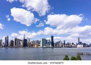 New York, USA - March 14 2021: New York City panorama with Manhattan skyline over East River