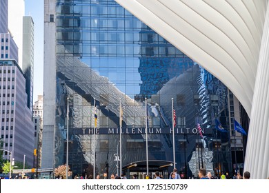 New York, USA. March 20, 2020. View Of The Freedom Tower And Oculus In Lower Manhattan