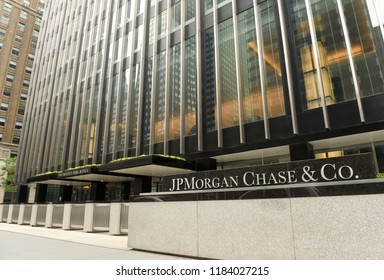 New York, USA - May 26, 2018: JPMorgan Chase & Co office at the Park Ave in New York, NY.