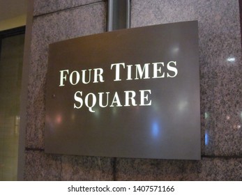 New York, USA - May 27 2012: A Photograph Of The 4 Times Square Building, Also Formerly Known As The Condé Nast Building, A Skyscraper In Times Square In Midtown Manhattan, New York City.