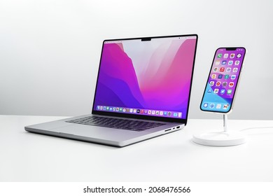 New York, USA - November 1, 2021 : Latest Apple Product, Apple M1 Max Macbook Pro 16