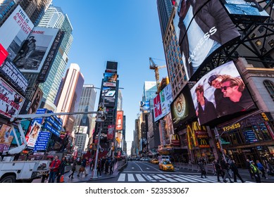 New York, USA - November 17, 2016 :Times Square At Daytime. 
Times Square Is A Famous Intersection In New York City.