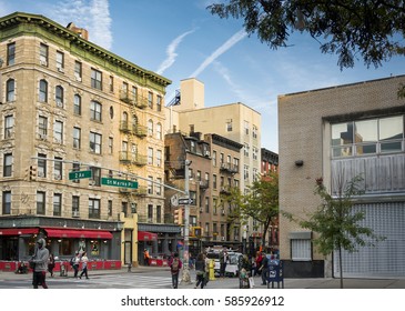 New York, USA, November 2016: St Marks Place Street Scene In Manhattan, New York City