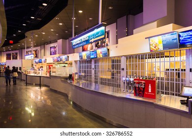 NEW YORK, USA - OCT 8, 2015: Sausage Boss At The Food Court At The Madison Square Garden, New York City. MSG Is The Arena For Basketball, Ice Hockey, Pro Wrestling, Concerts And Boxing.