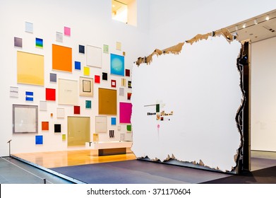 NEW YORK, USA - OCT 8, 2015: Interior Of The Museum Of Modern Art (MoMA), An Art Museum, Midtown Manhattan, New York. It Was Established On November 7, 1929