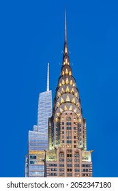 New York, USA - October 01, 2021: Chrysler Building And One Vanderbilt Building.      