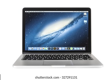 New York, USA - October 13, 2015:  Studio shot of brand new Apple MacBook Pro with Retina Display, designed and developed by Apple inc.