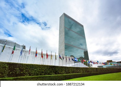 NEW YORK, USA - October, 2017: United Nations Headquarters Building in New York City, USA.

