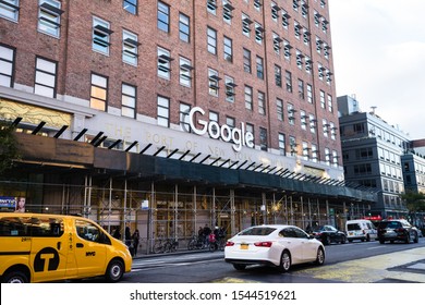 New York / USA - October 25 2019: Google Signboard In New York Port Authority