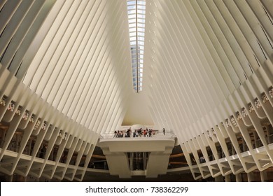 NEW YORK, USA - SEP 08, 2017: Manhattan The Oculus Interior