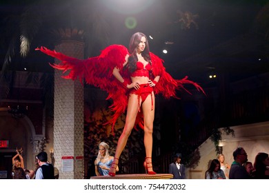 NEW YORK, USA - SEP 16, 2017: Adriana Lima, A Brazilian Model And Actress, A Victoria's Secret Angel, Madame Tussauds NY Wax Museum.