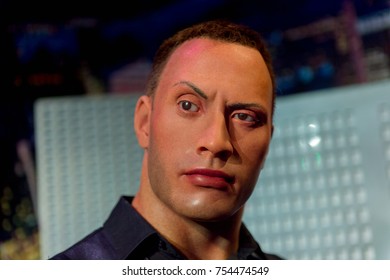 NEW YORK, USA - SEP 16, 2017: Dwayne Johnson The Rock,  American Actor, Producer And Professional Wrestler, Madame Tussauds NY Wax Museum.